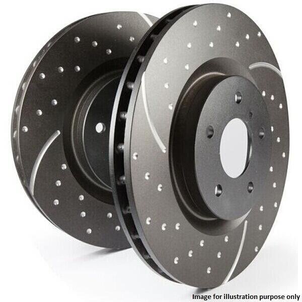 EBC Dimpled & Grooved Front Brake Discs Pair for Ford Focus MK2 ST 225 - 320mm - A&E Motorsport - V2