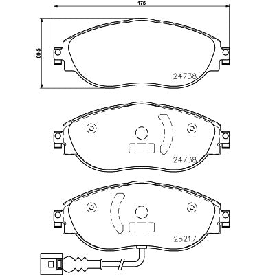 Mintex OE Front Brake Pads Set for Volkswagen Golf MK7 & MK7.5 GTI