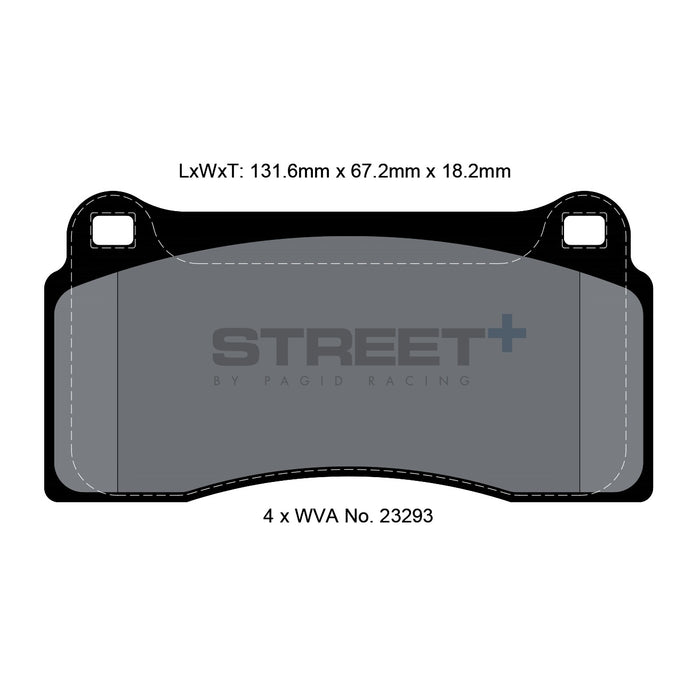 Pagid STREET+ Rear Brake Pads Set for Nissan R35 GTR DBA