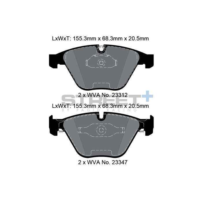 Pagid STREET+ Front Brake Pads Set for BMW M3 E90/E92/E93