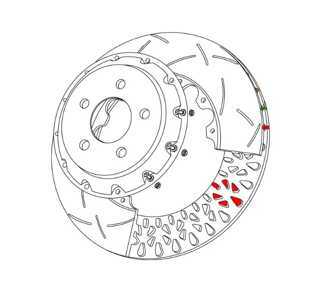 DBA 5000 Series T3 Slotted Front Brake Discs (Pair) for Toyota Yaris GR - 356mm