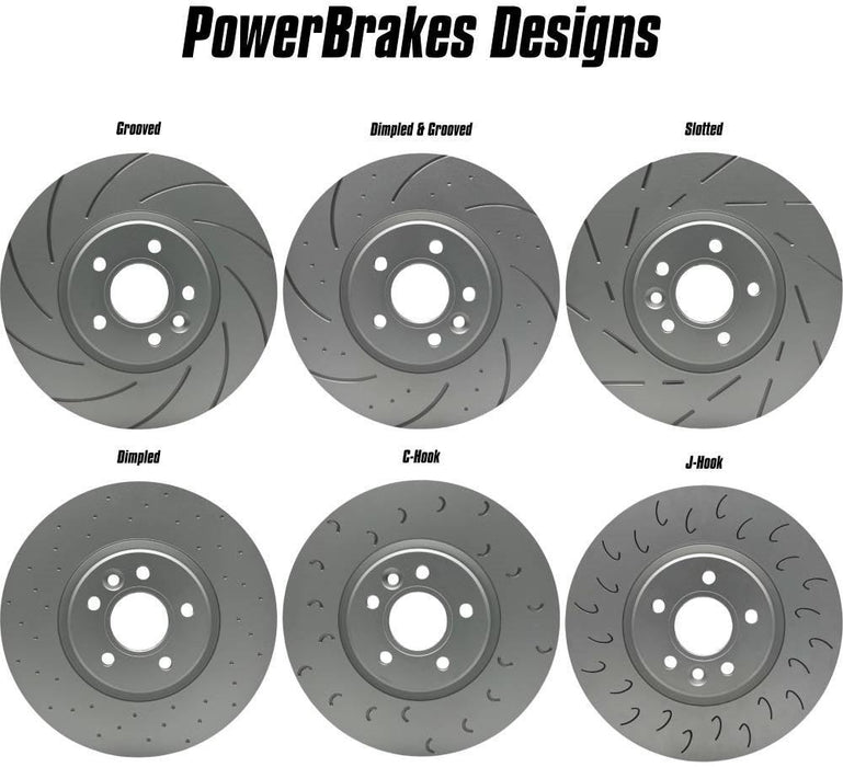 PowerBrakes Front Brake Discs (Pair) for Volkswagen Golf MK7 & MK7.5 R - 340mm - PowerBrakes