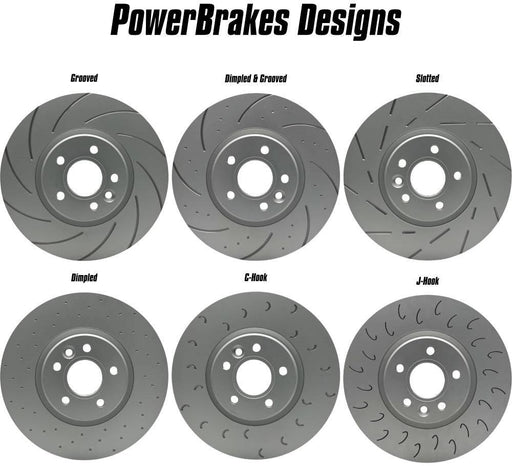 PowerBrakes Rear Brake Discs (Pair) for Volkswagen Golf MK7 & MK7.5 R - 310mm - PowerBrakes