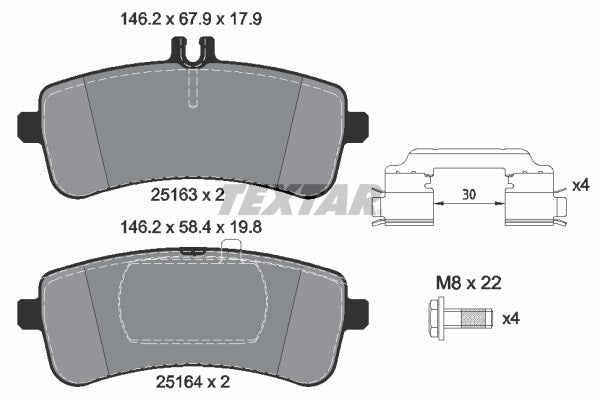 Textar OE Rear Brake Pads Set for Mercedes Benz C63 S AMG